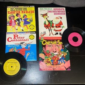 Bundle of 6 Children’s Easter & Christmas Song & Story Records Excellent Cond